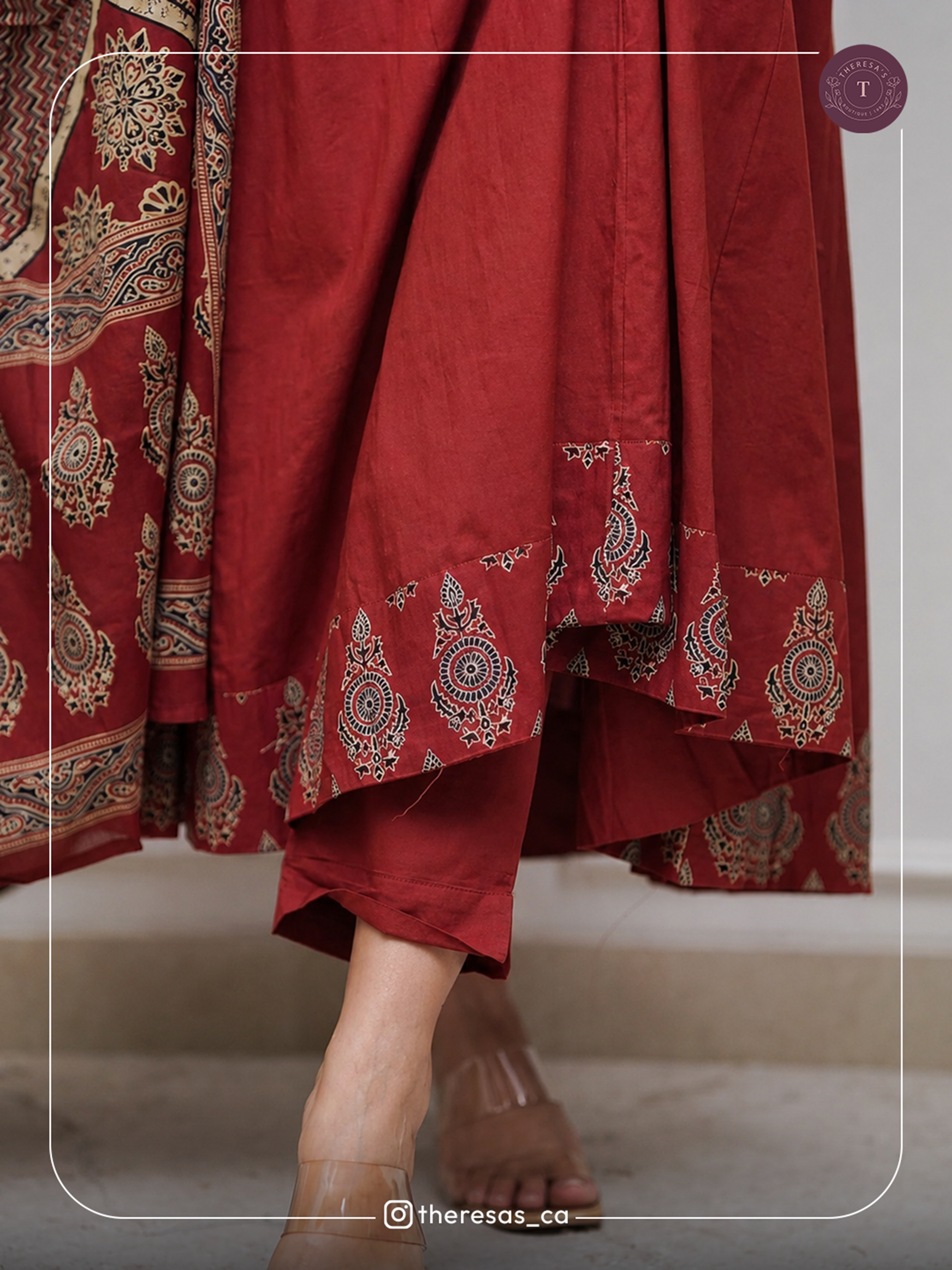 Elegant Maroon Printed Kurta Set with Dupatta