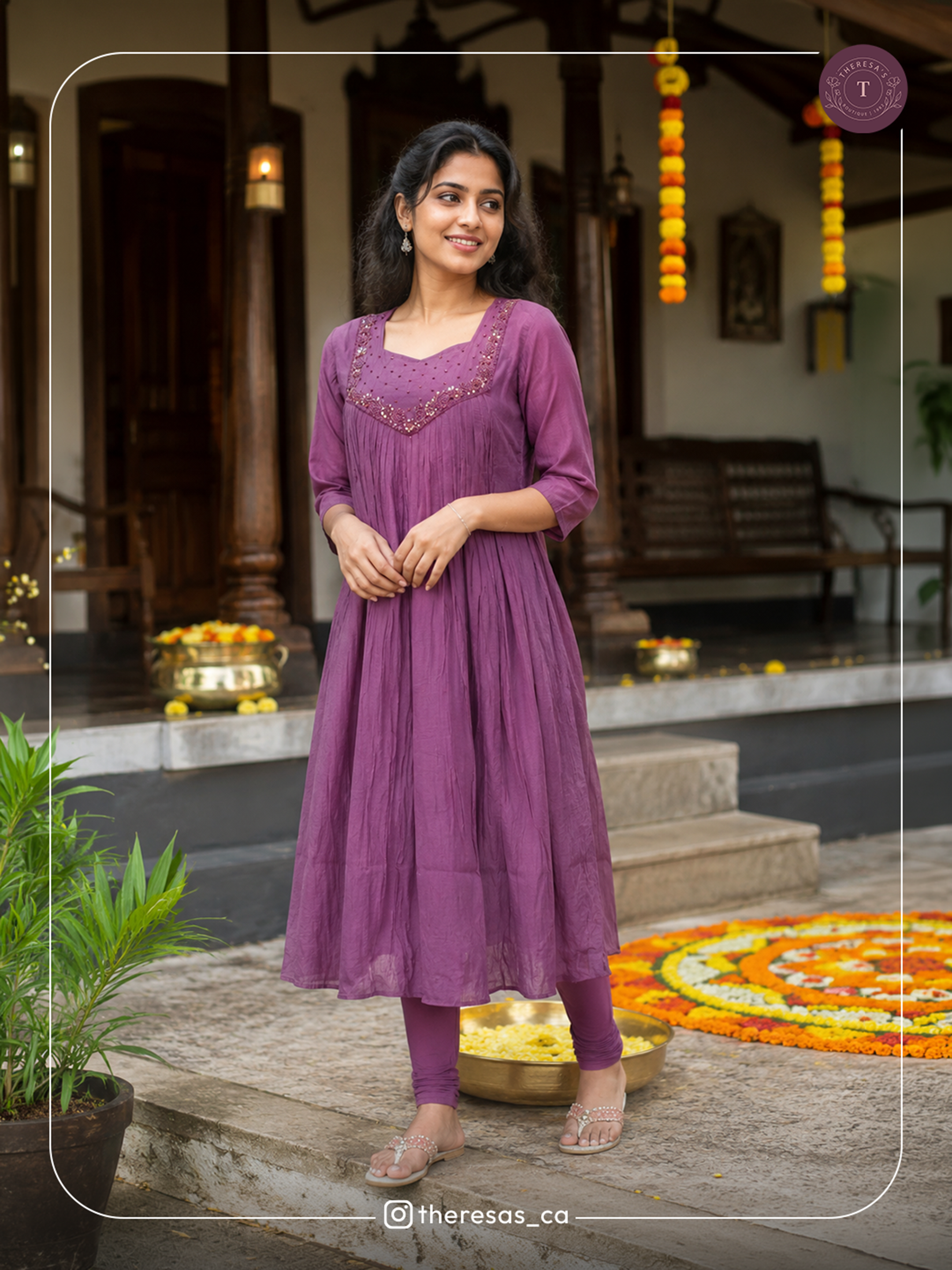Elegant Purple Anarkali Kurta