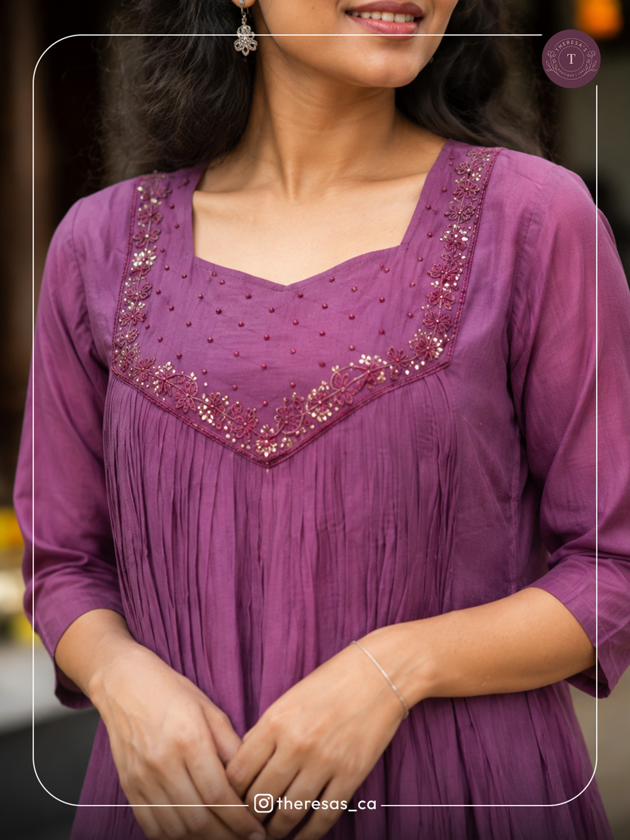 Elegant Purple Anarkali Kurta