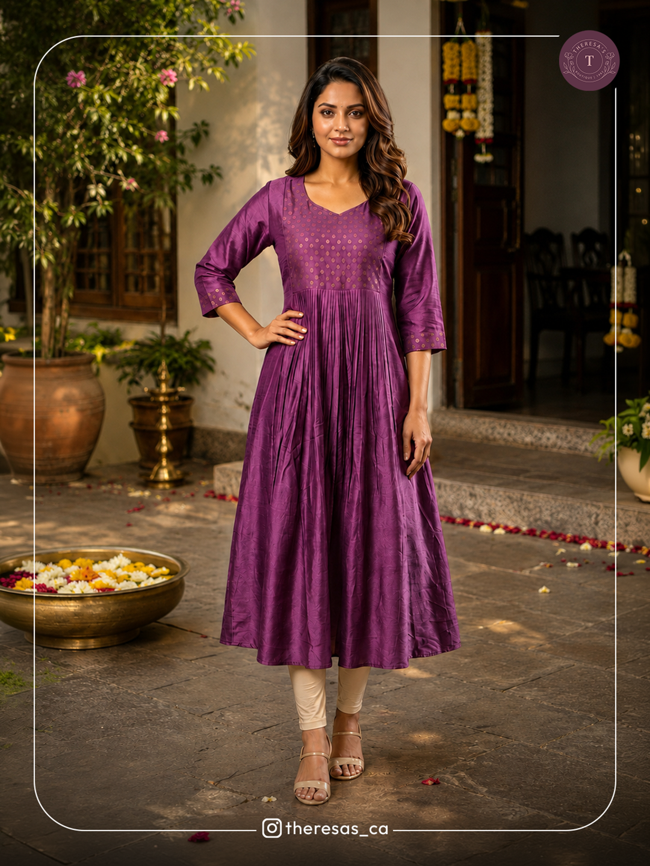 Elegant Purple Anarkali Kurta