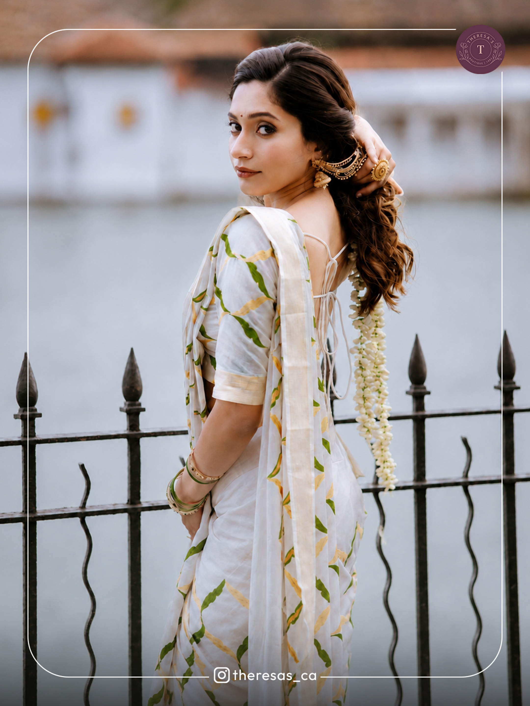 Olive chan embroidered Saree