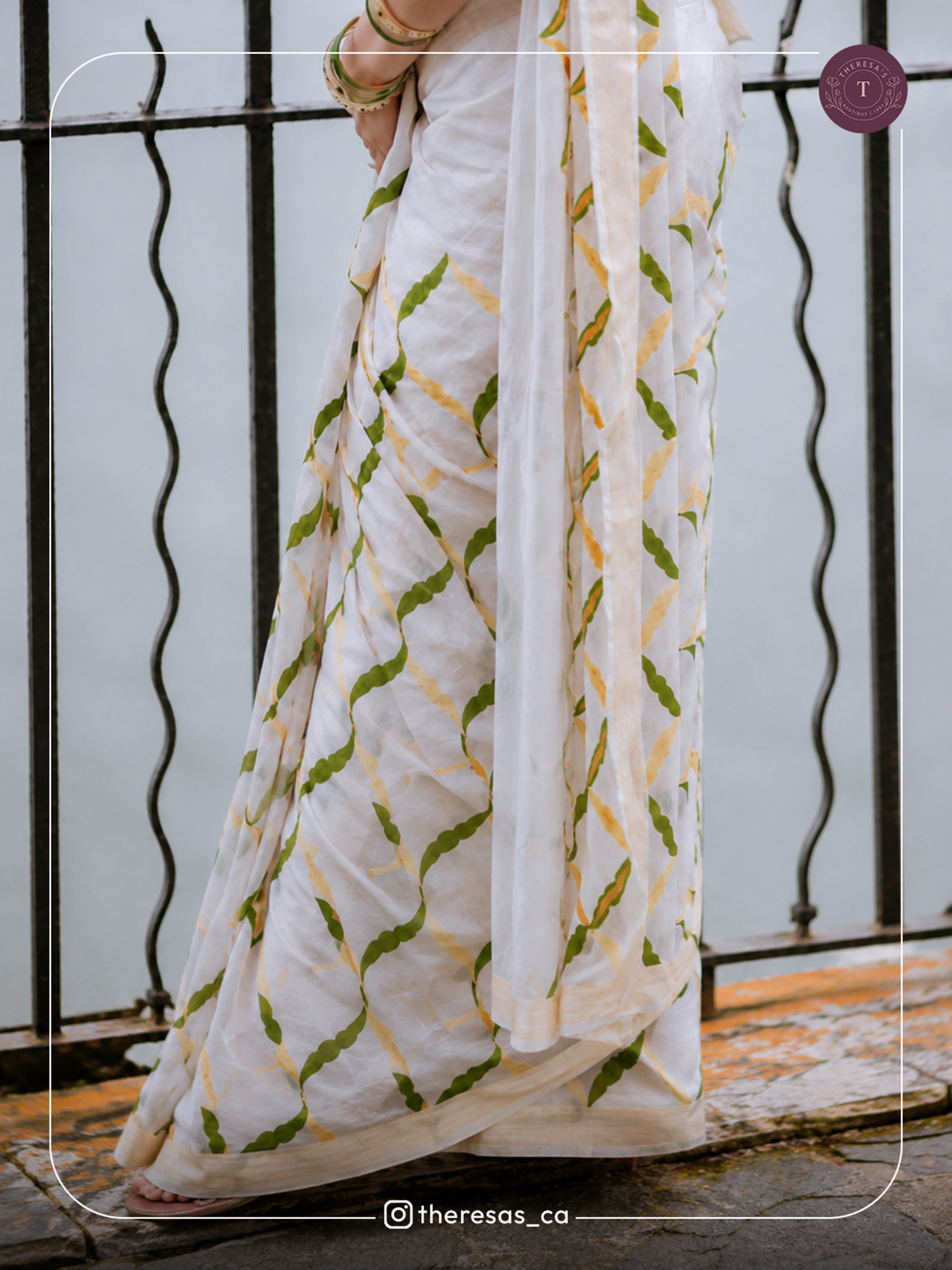 Olive chan embroidered Saree