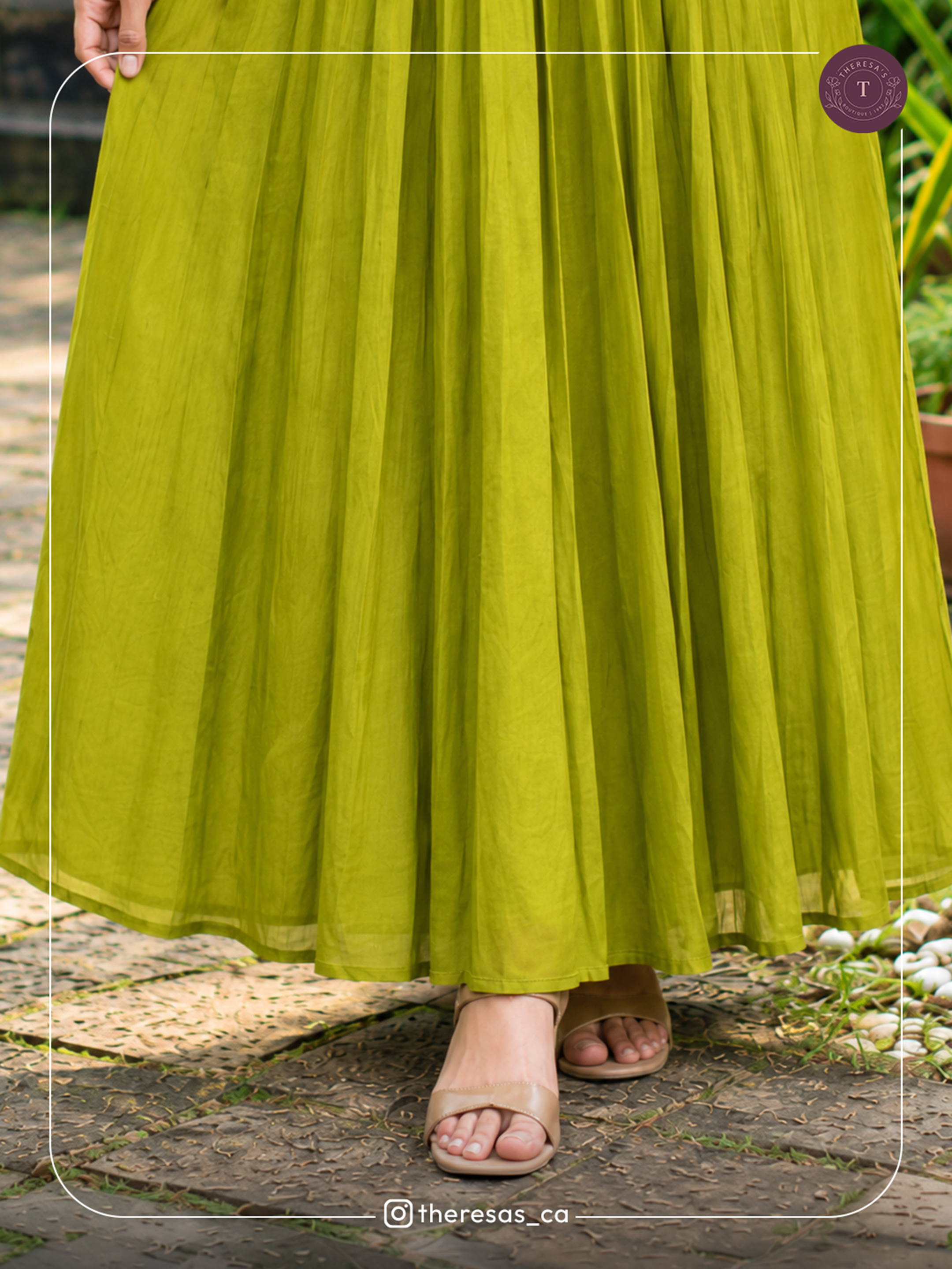 Olive Green Embroidered Anarkali Kurta