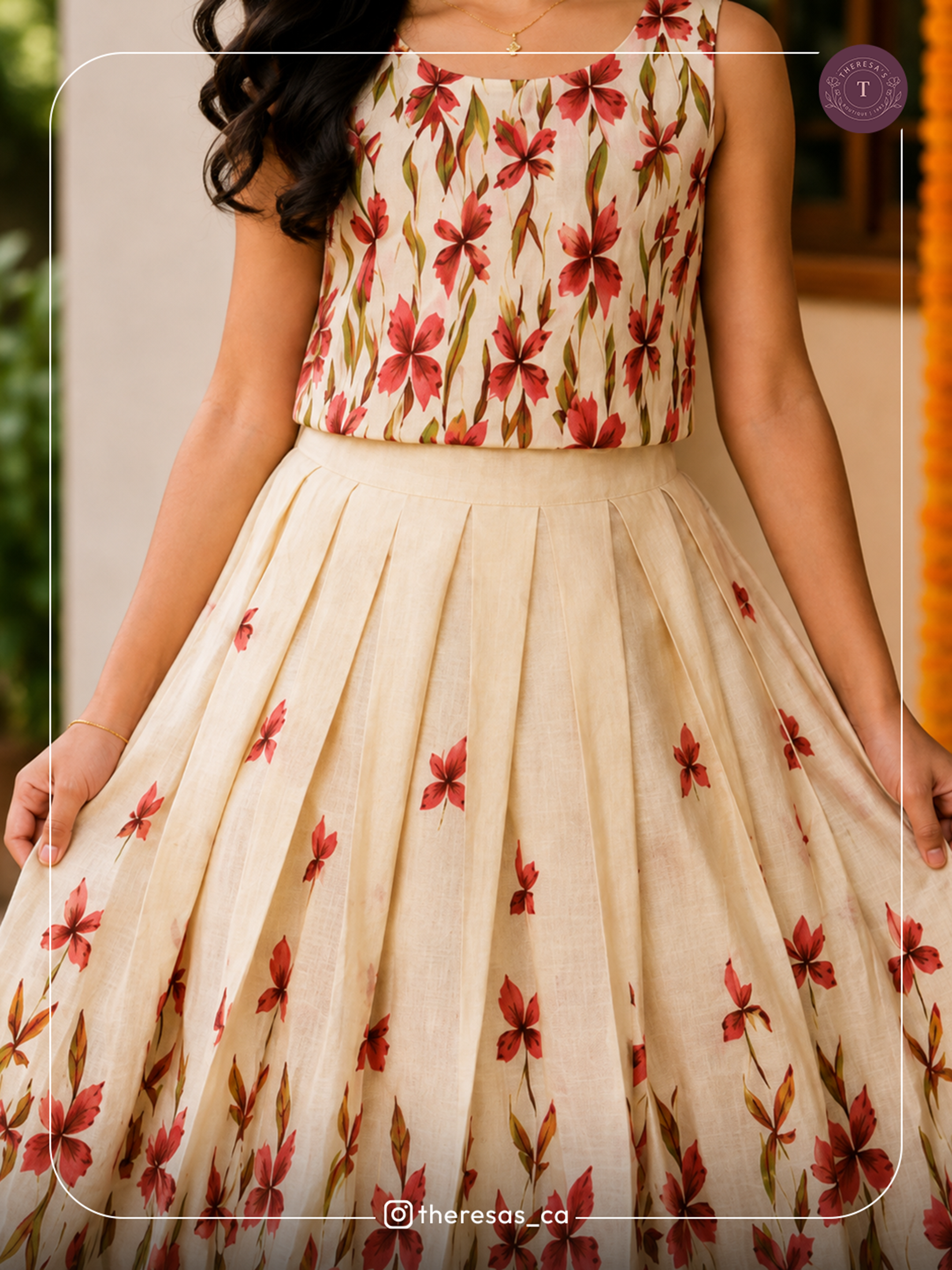 Elegant Floral Festive Girl’s Lehenga