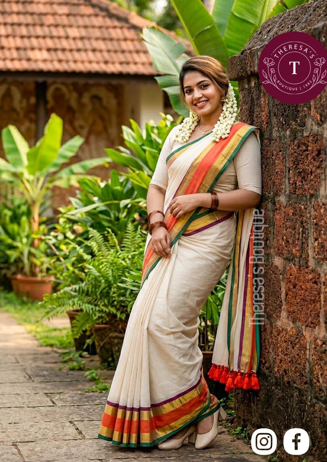 Elegant Mulchanderi Saree with Multicolor Border
